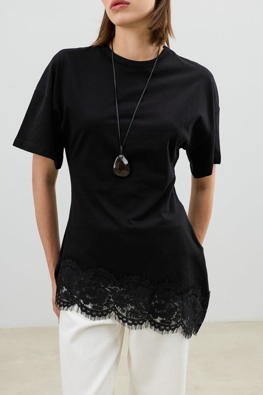 Antioch Lace-Trimmed Cotton Women's T-Shirt