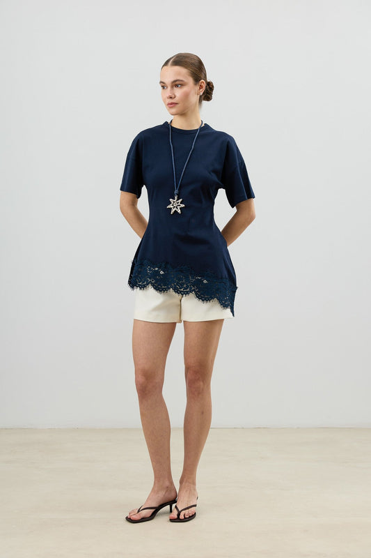 Antioch Lace-Trimmed Cotton Women's T-Shirt