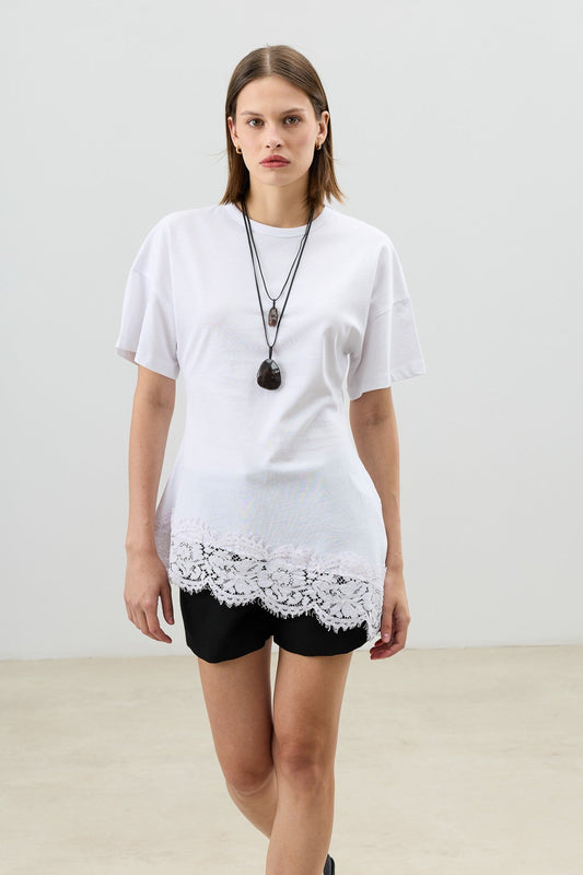 Antioch Lace-Trimmed Cotton Women's T-Shirt