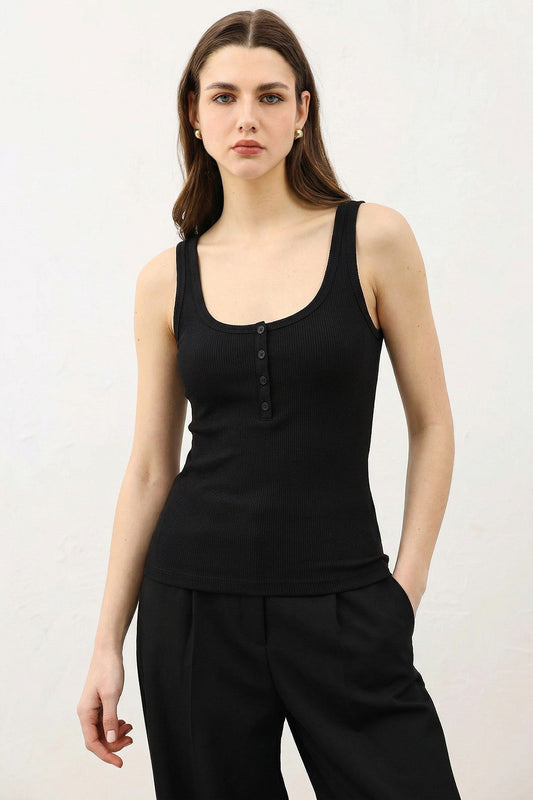 Antioch Women's T-Shirt with Button Detail