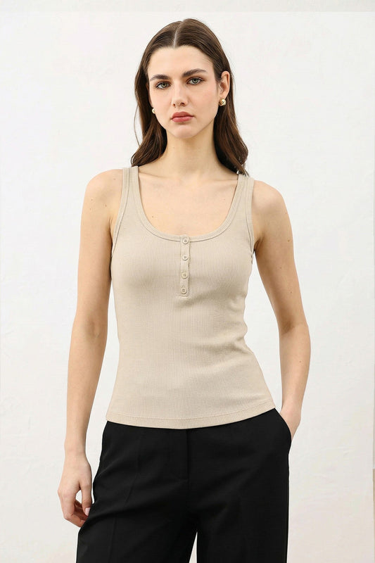 Antioch Women's T-Shirt with Button Detail