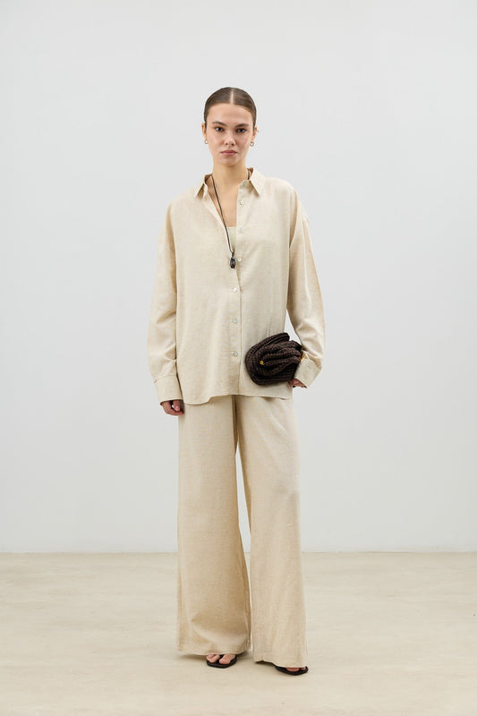 Antioch Linen-Blend Women's Shirt and Pants Set