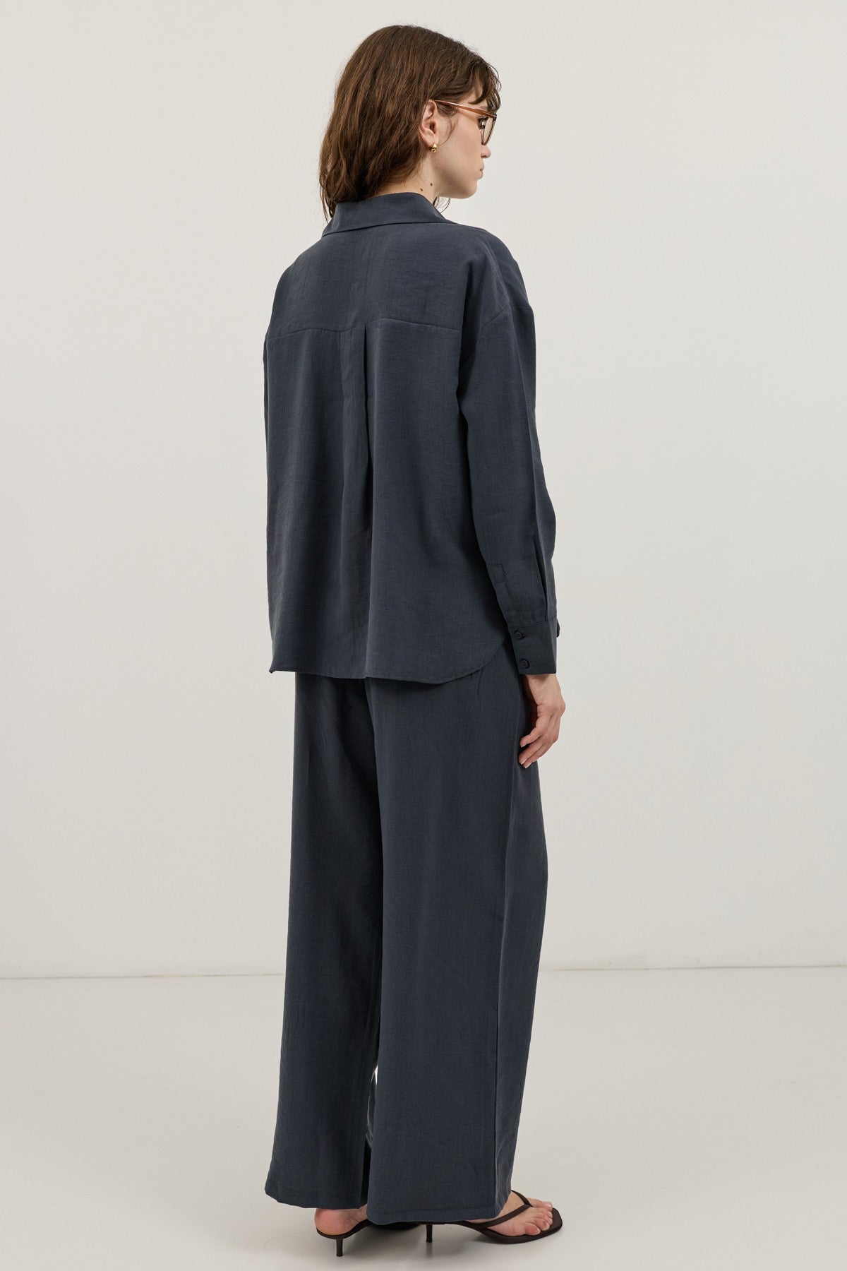 Wide-Leg Pants and Shirt Set