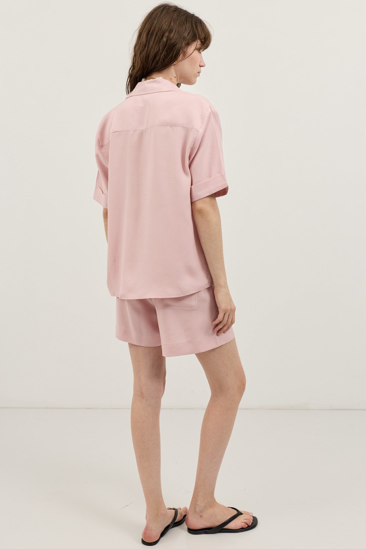 100% Lyocell Shirt and Shorts Set for Women