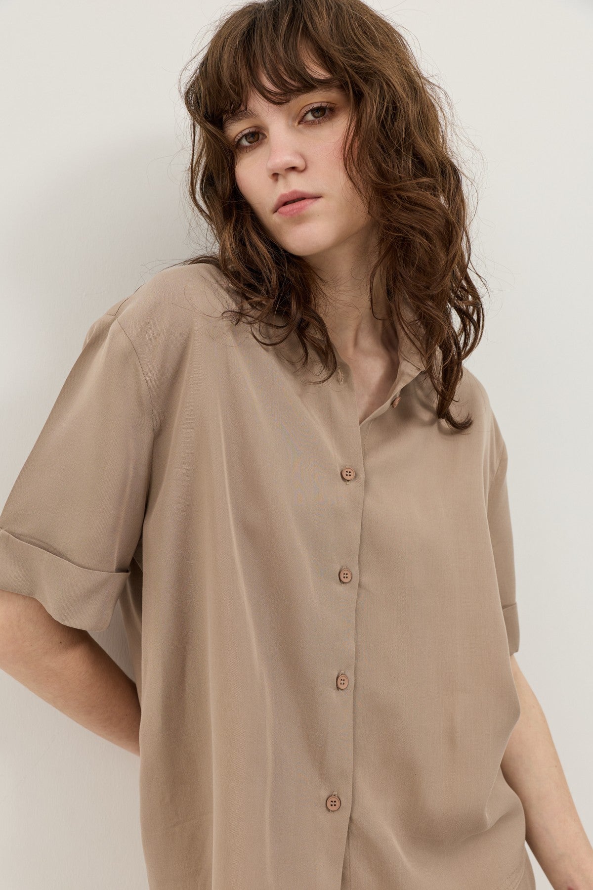 100% Lyocell Shirt and Shorts Set for Women