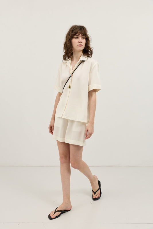 100% Lyocell Shirt and Shorts Set for Women