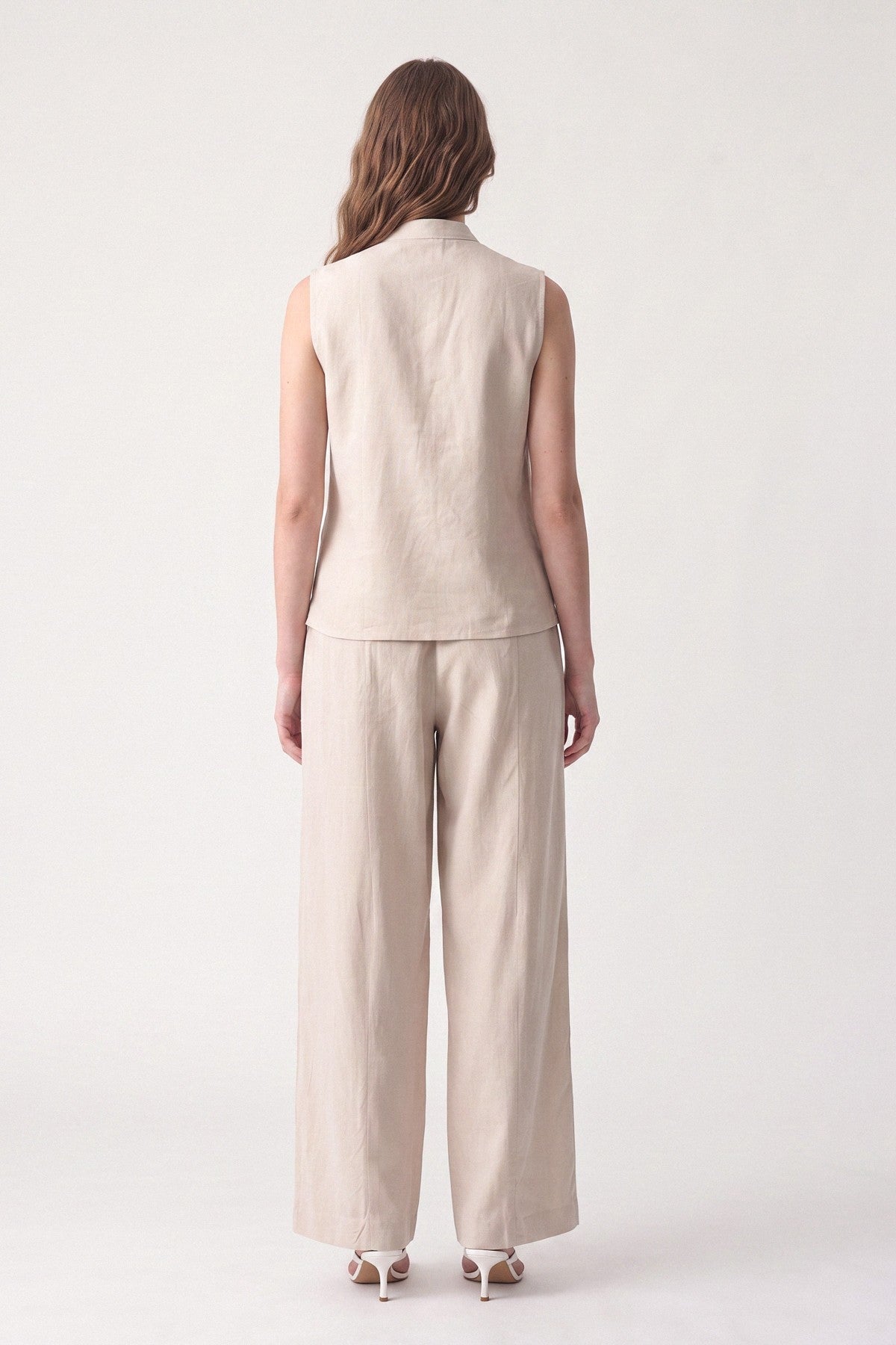 Linen-Blend Embellished Button Set