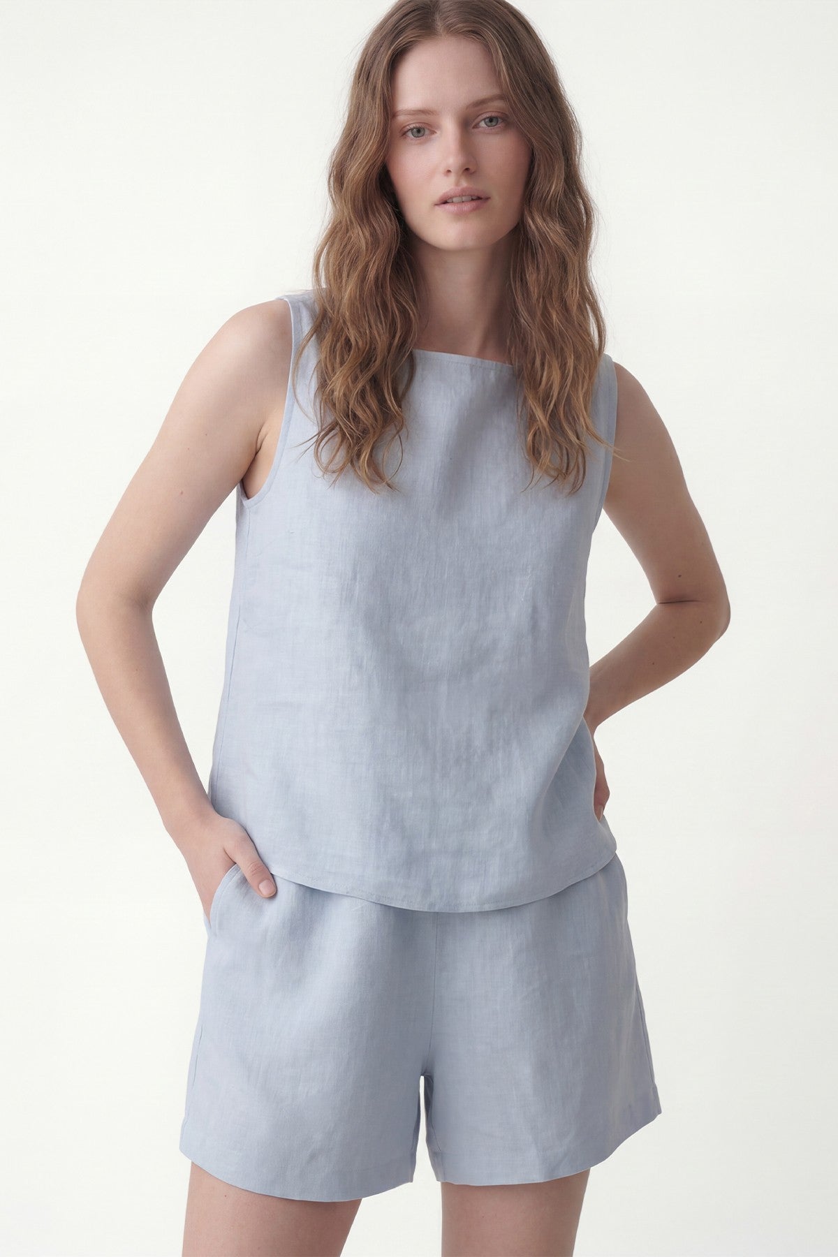 100% Linen Shorts Set