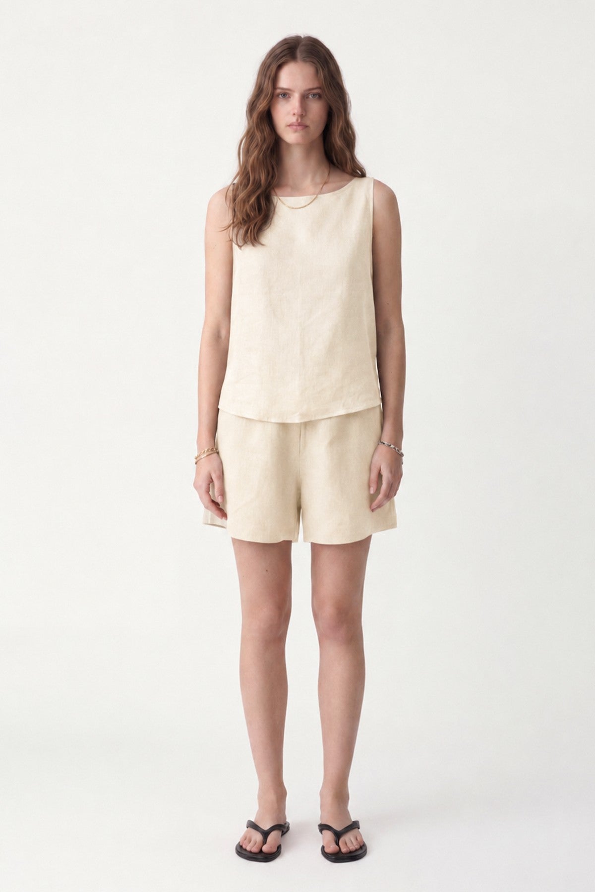 100% Linen Shorts Set