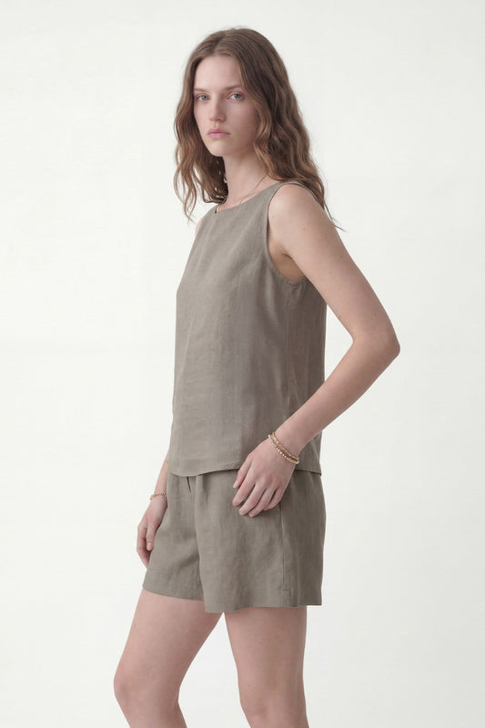 100% Linen Shorts Set