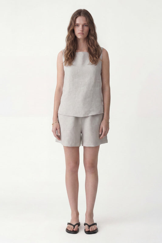 100% Linen Shorts Set